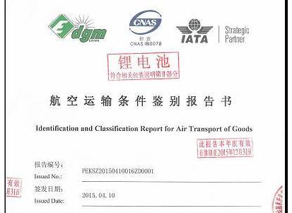 航空運輸條件鑒別報告書